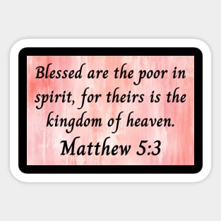 Bible Verse Matthew 5:3 Sticker